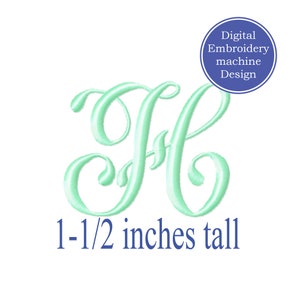 1.5 inch Script Wedding MONOGRAM Embroidery Font  #1107-1.5