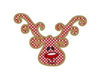 applique' Embroidery Design  Rudolph the red nosed reindeer   #323