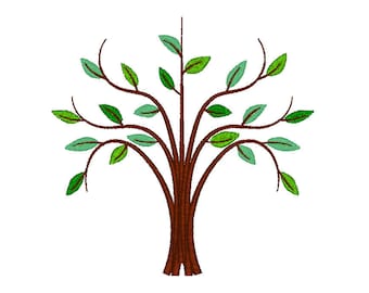 Tree Machine Embroidery Design   wispy tree  modern tree  fall colors  family tree  garden embroidery #152