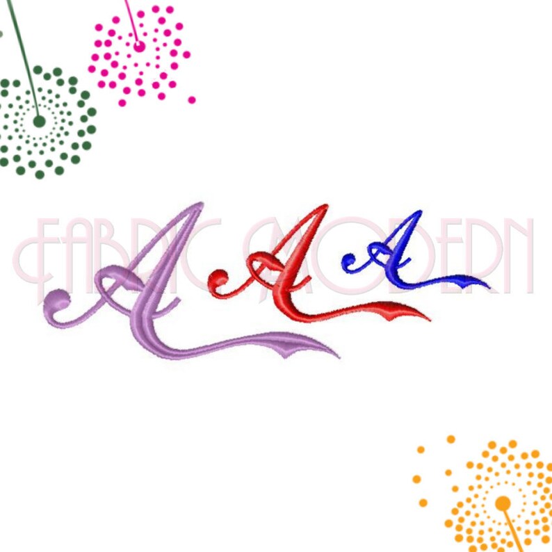 COLA FONT Spencerian script Embroidery Design embroidery fonts 1 1.5 and 2 inch upper and lower case and numbers for each #559s