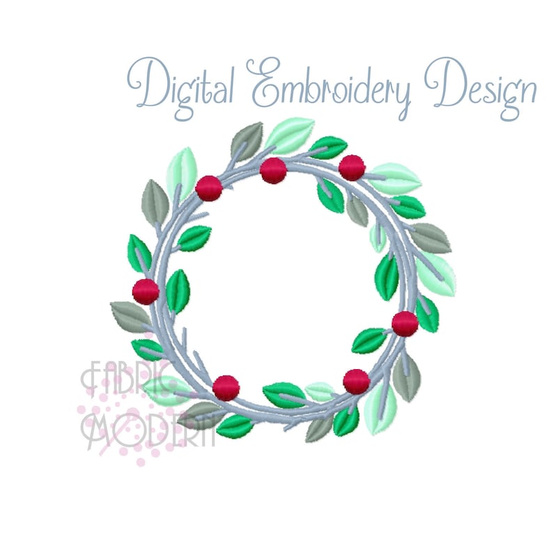 Leaves & Branches WREATH FRAME Machine Embroidery Design Etsy