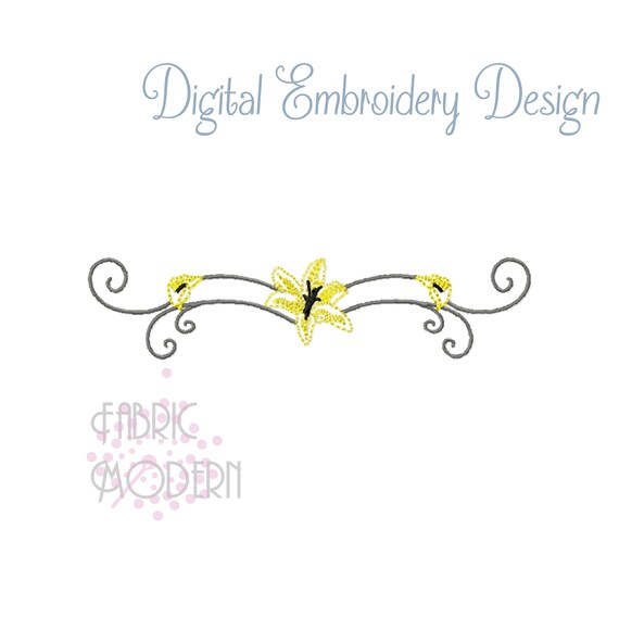Easter Lily Monogram frame embroidery design Easter design Monogram border font frame Art Deco Design BX PES #954