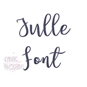 3&quot; Julle Font INFORMAL SCRIPT FONT Embroidery font Design  3 inch  Upper and Lower Case  wedding  satin stitch font #674