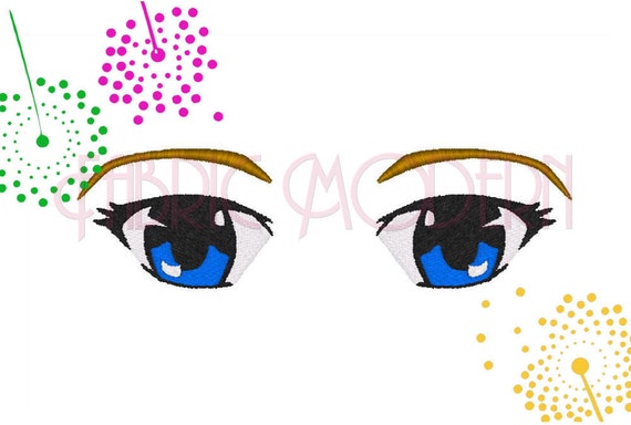 Anime Eyes Machine Embroidery Design For Dolls Or Etsy