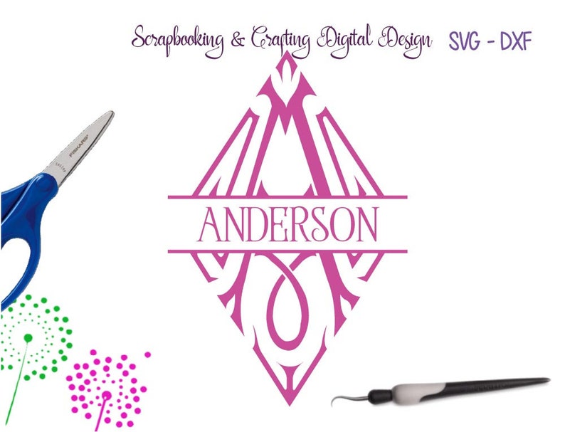 Download EXCLUSIVE Elegant Diamond split Monogram SVG & DXF Font ...