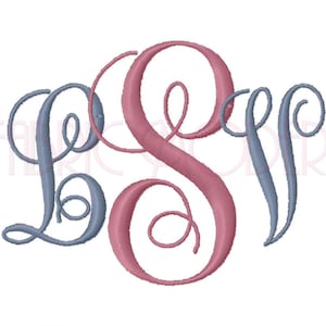 INTERLOCKING VINE MONOGRAM Font Embroidery Font Small  1  1.5 & 2 inch #526