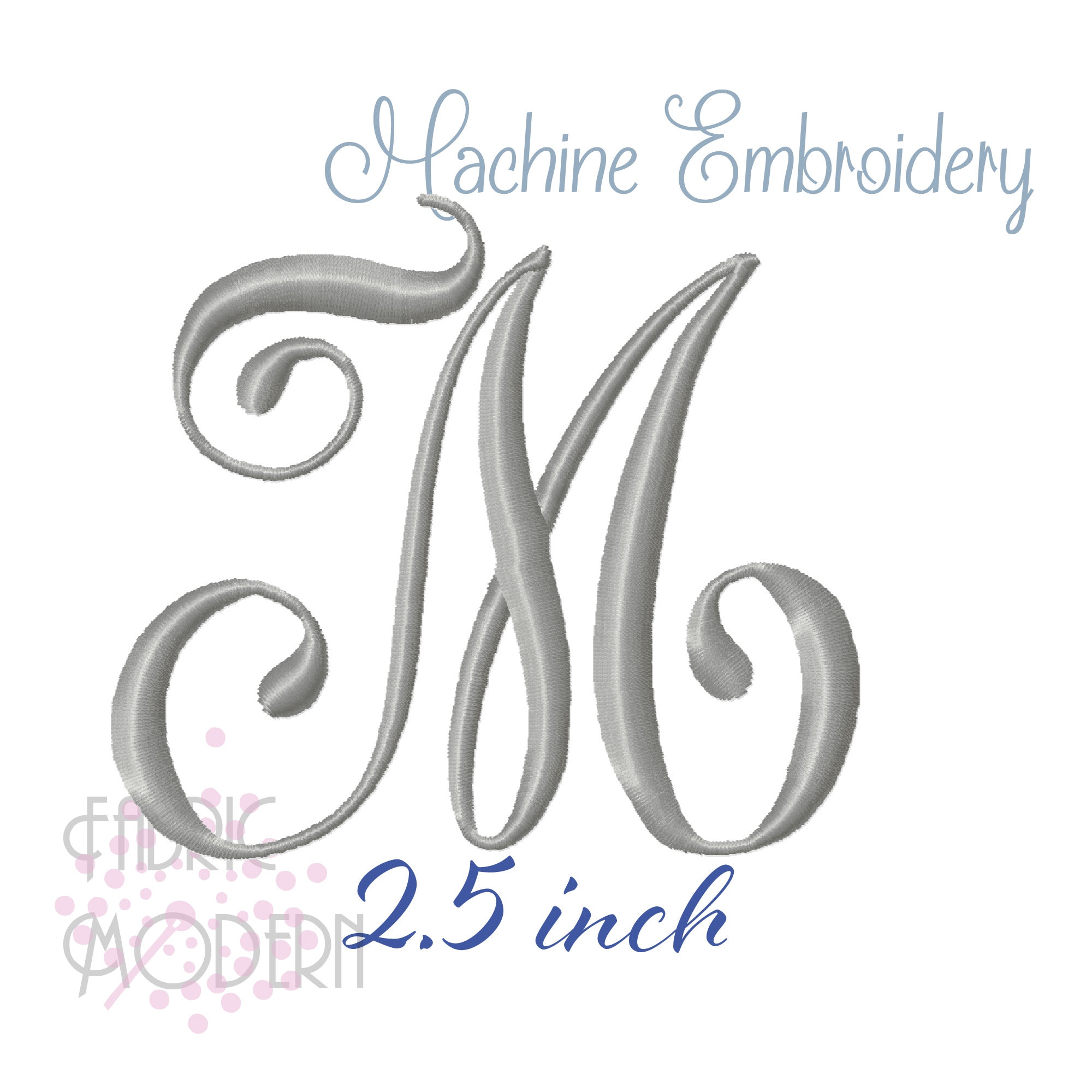 2.5 inch Hochzeitsschrift MONOGRAMM Stickschrift #1107