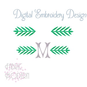 Modern Laurel  side border Machine Embroidery Design #1123