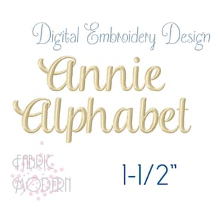 1.5 inch ANNIE SCRIPT FONT Embroidery Design  #631-1.5