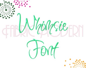 3" Whimsie Embroidery font SCRIPT FONT machine Embroidery Design modern wedding #514