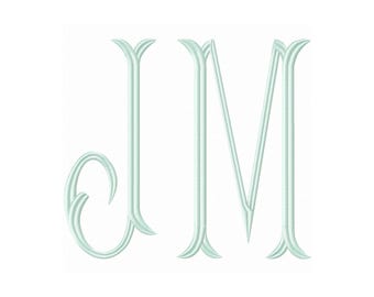 6 inch Fishtail Satin Stitch Embroidery Font (Digital Download) #1189-6