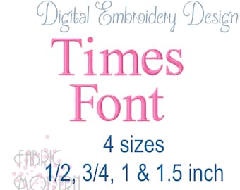 TIMES Embroidery FONT Design small embroidery fonts 1/2 inch to 1.5 inches   #598