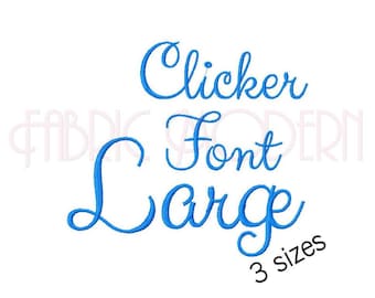 Clicker Cursive Brodery-typsnitt: Versaler, gemener och siffror #549L