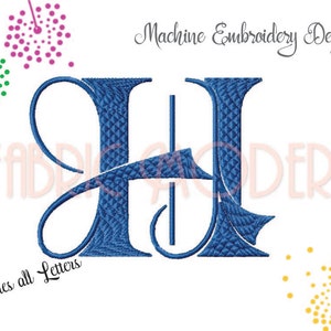 HERALDRY  MONOGRAM Font  Embroidery font  4 inch  bx included  monogram alphabet   #765