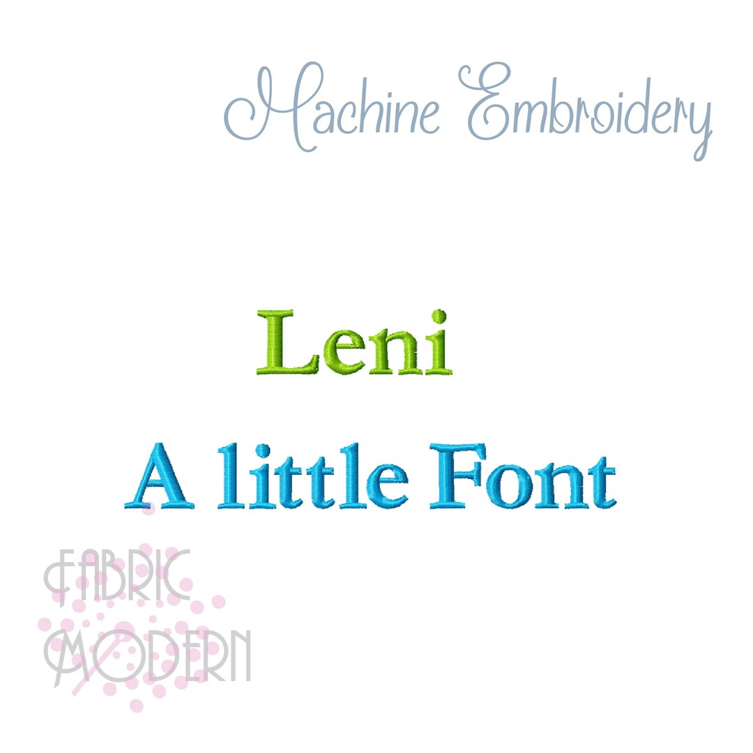 Lene Lettering Design Leni Serif Font Embroidery Design: Upper/lowercase (digital Download ...