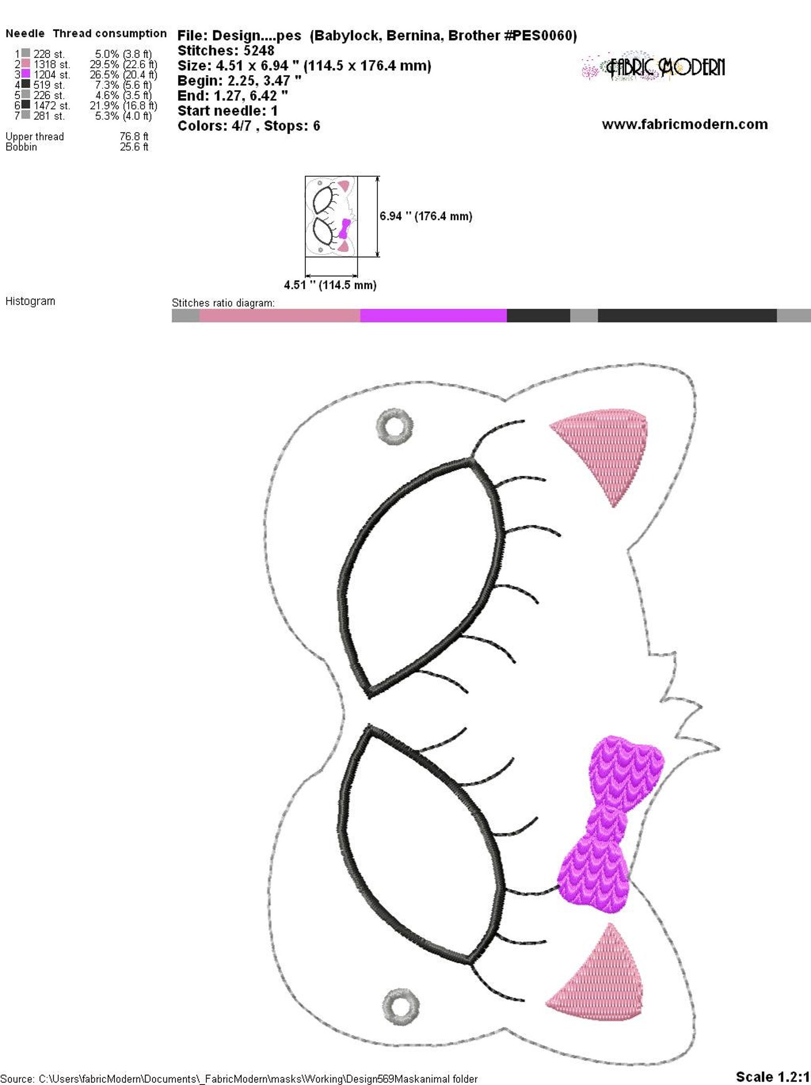 Halloween Mask KITTY MASK Machine Embroidery Design Felt Mask Etsy