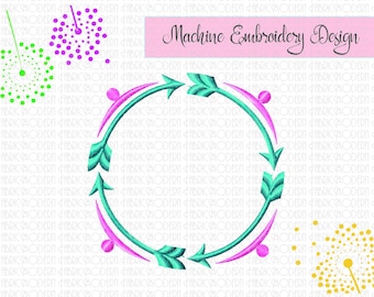 Arrow circle monogram frame Embroidery Design arrows round monogram border arrow monogram arrow round frame  #818