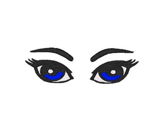 eyes for dolls or plushies Machine Embroidery pattern Design  girl Eyes in several realistic sizes small to large