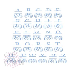 VINE SWASH split MONOGRAM Embroidery Font Design 4x4 hoop All letters #630 image 2
