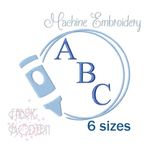CRAYON monogram Frame Machine Embroidery Design 6 sizes #1167