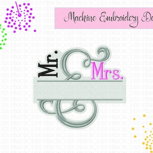 AMPERSAND SPLIT FRAME  Towels  Embroidery Design  Mr and Mrs  monogram frame  split monogram  split ampersand  bx included  #883