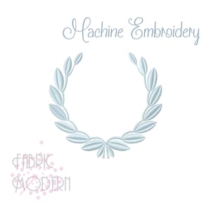 Modern French Laurel Embroidery Design #1076-0