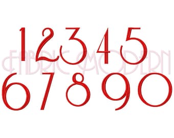 Numbers Embroidery Design   BX font numbers 0 through 9  2 in  3in and 4in  #391