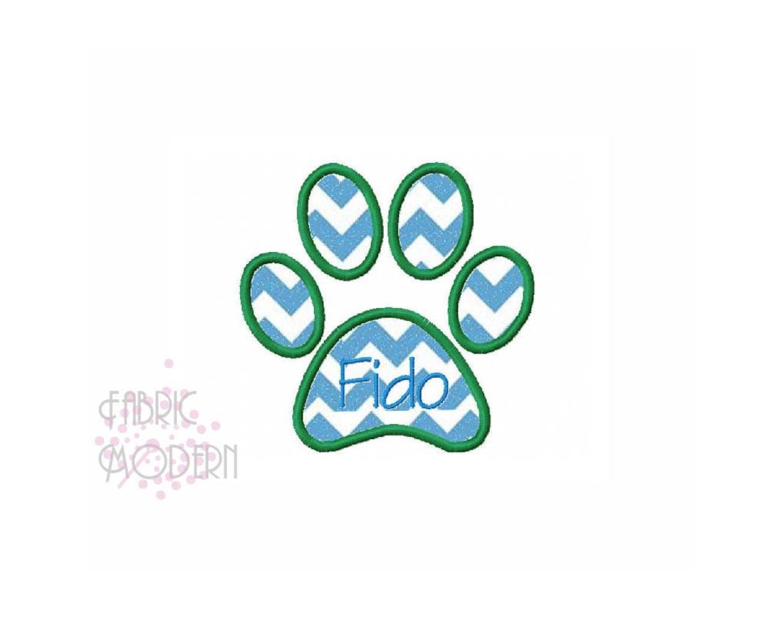 Dog Paw Applique' Puppy Design Animal Print Design Paw Etsy