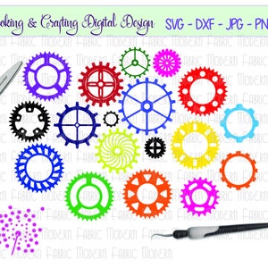 Gears  Sprockets  Steam punk  Crafting design file  cutting file  printing file  DIY digital craft files  svg  dxf   pdf  png  jpg  #1001C