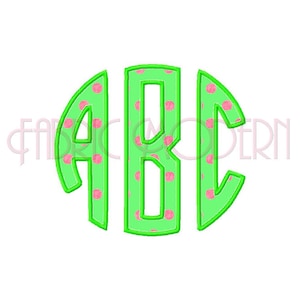 Round applique CIRCLE MONOGRAM Embroidery Font Design embroidery fonts monogram font embroidery design 4 inch and 5 inch applique&#39;   #542