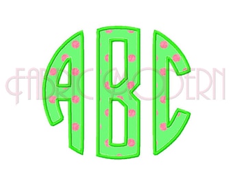 Round applique CIRCLE MONOGRAM Embroidery Font Design embroidery fonts monogram font embroidery design 4 inch and 5 inch applique'   #542