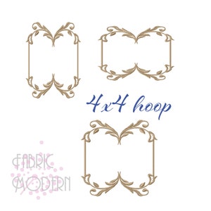 Vintage style MONOGRAM Frame multiple versions Embroidery Design #1129