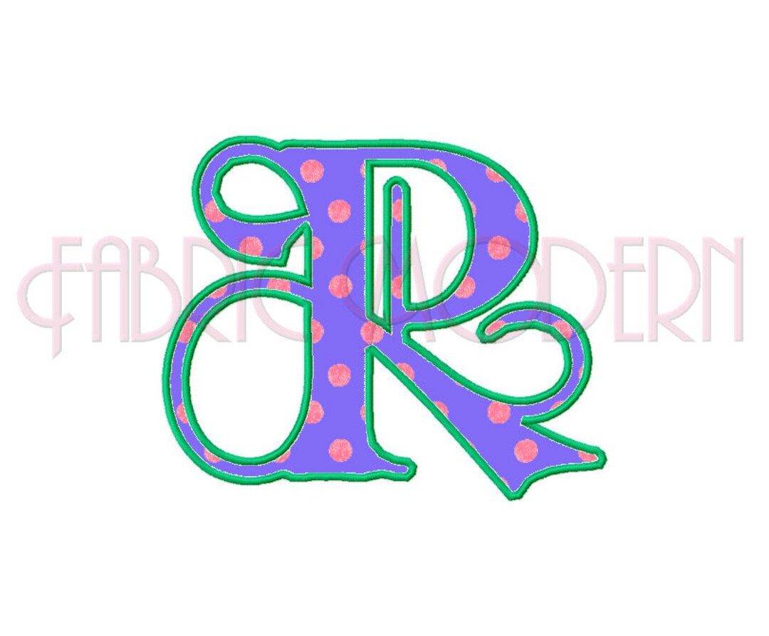 4 and 6 Inch APPLIQUE' MONOGRAM Embroidery Font Design All Letters ...