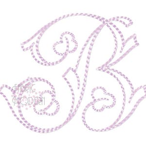 1.5&quot; Garden Script Monogram Monogram font embroidery monogram embroidery font bean stitch open stitch monogram delicate monogram BX PES #945
