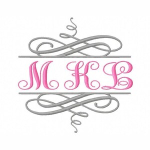 DELADE MONOGRAMRAM Maskinbroderidesign flera storlekar #444 bild 2