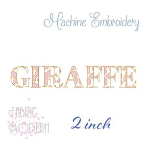 5 cm girafffontbroderidesign i två färger #1113-2