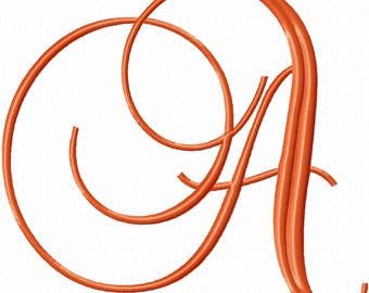4 inch Fancy Script Monogram Embroidery Font (BX Included)
