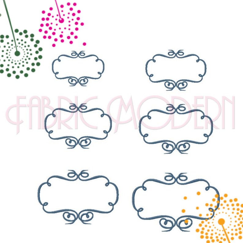 MONOGRAM NAME FRAME Machine Embroidery Design flourish border multiple sizes #650