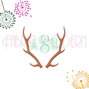 ANTLERS MONOGRAM FRAME Machine Embroidery Design  hunting theme  multiple sizes