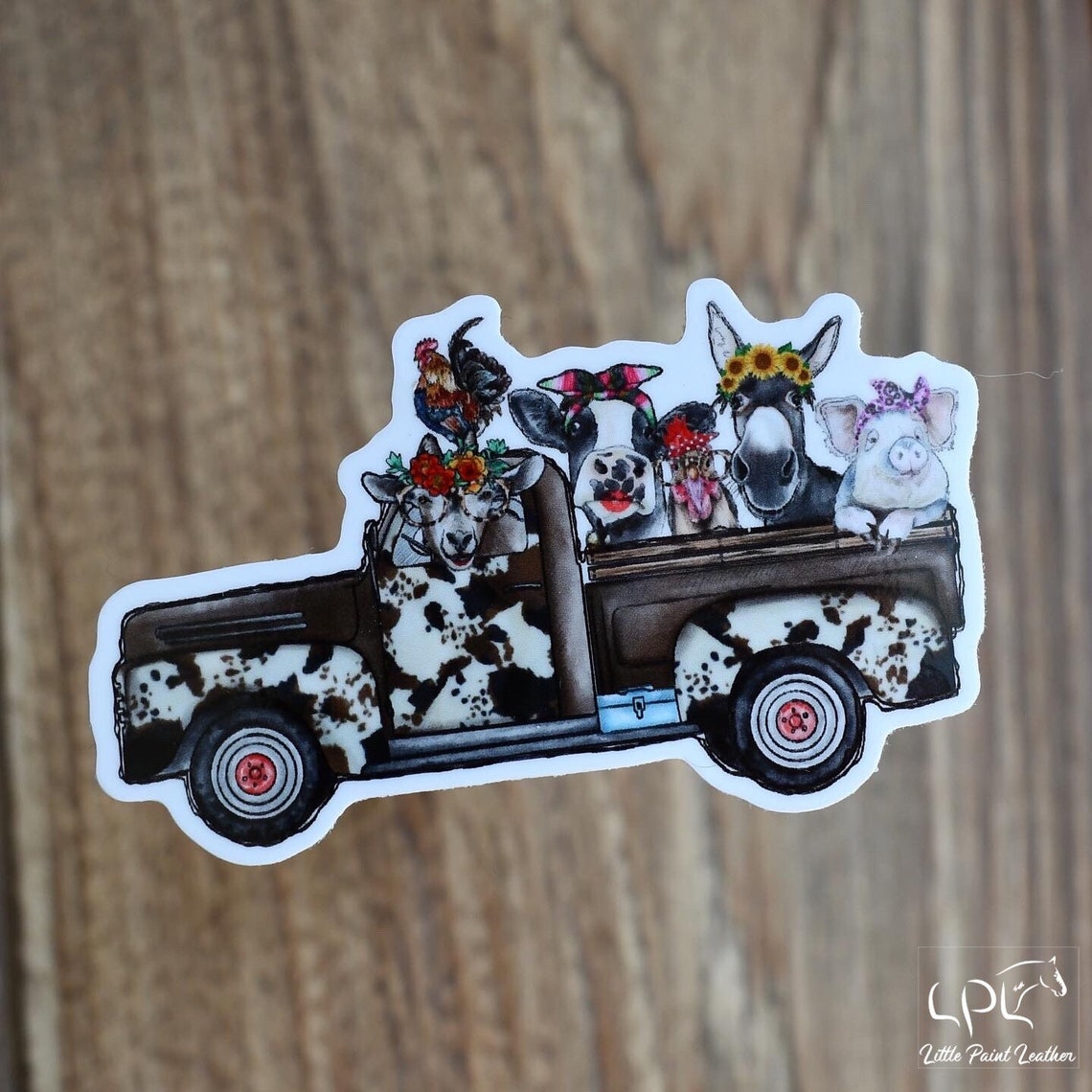 Farm Animal Truck Sticker Vinyl Decal Cute Animals Farm Etsy