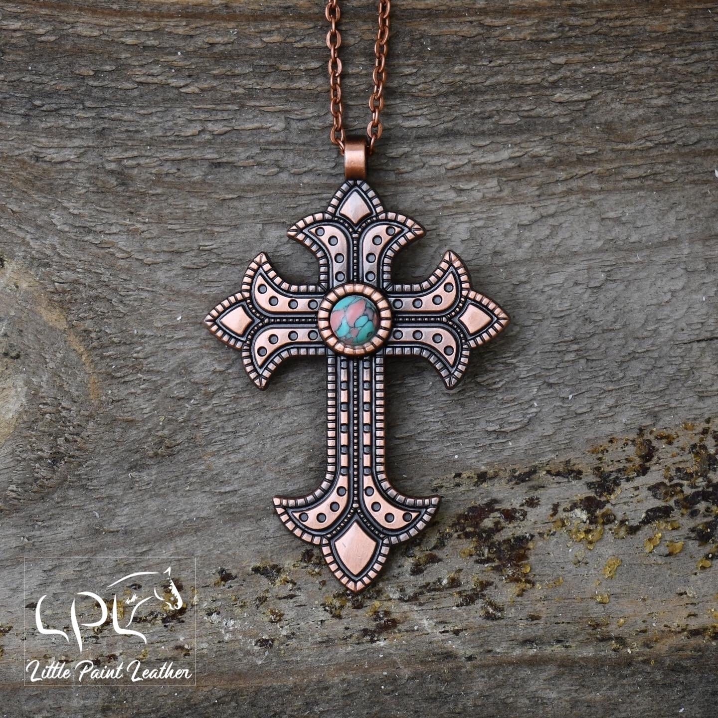 Horsehair Turquoise Cross Necklace N5-T | Buffalo Trader Online
