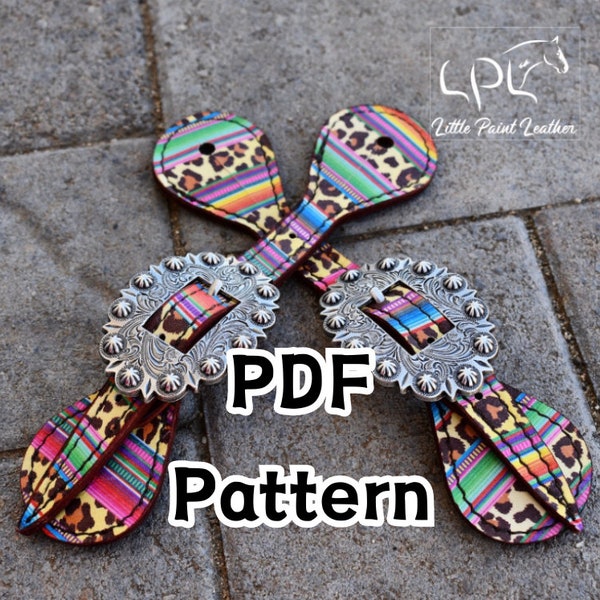 PDF DIGITAL DOWNLOAD Spur Strap Pattern | Leatherworking Pattern | Leather Spur Straps | Leather Pattern | Horse Tack Pattern