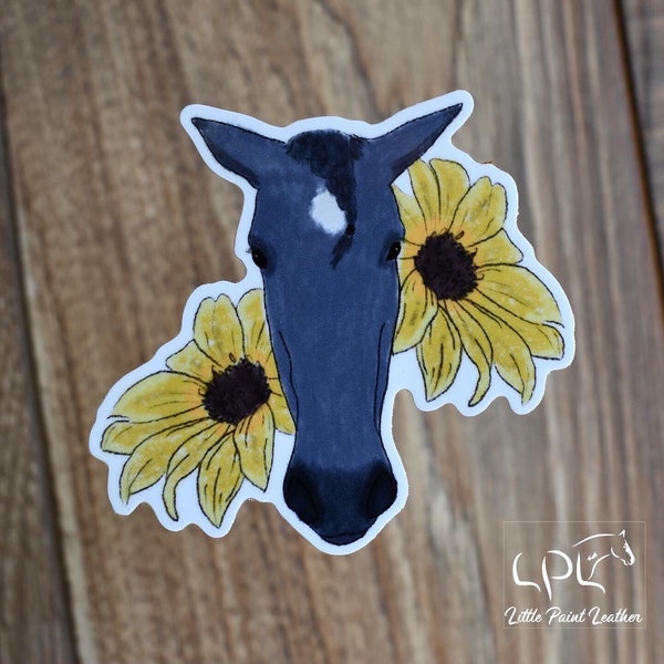 Blue Roan Horse Sticker | Sunflower | Vinyl Decal | Pony | Quarter Horse | Farm Animals | Equestrian