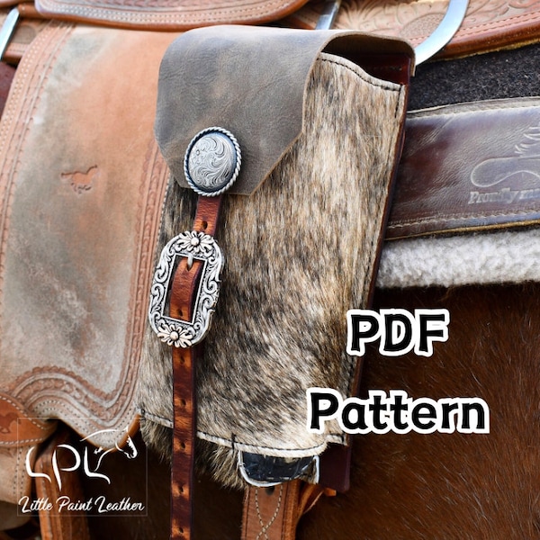 PDF DIGITAL DOWNLOAD Leather Water Bottle Holder Pattern | Leatherworking Pattern | Saddle Bag | Leather Pattern | Horse Tack Pattern