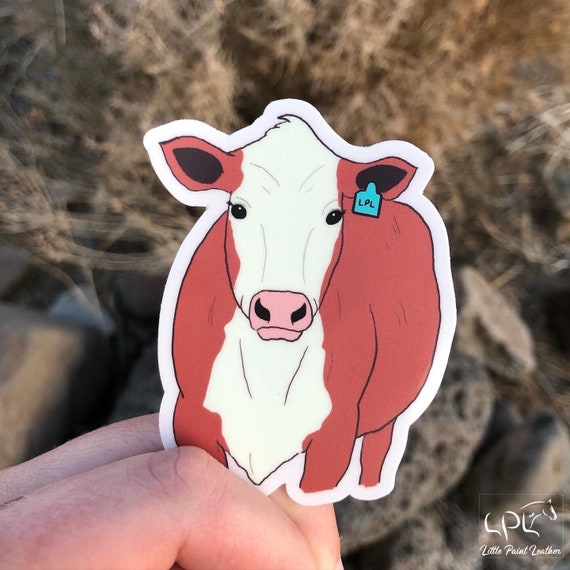 Laptop Market Steer Sticker-Minimalist Angus Charolais Hereford Baldie ...