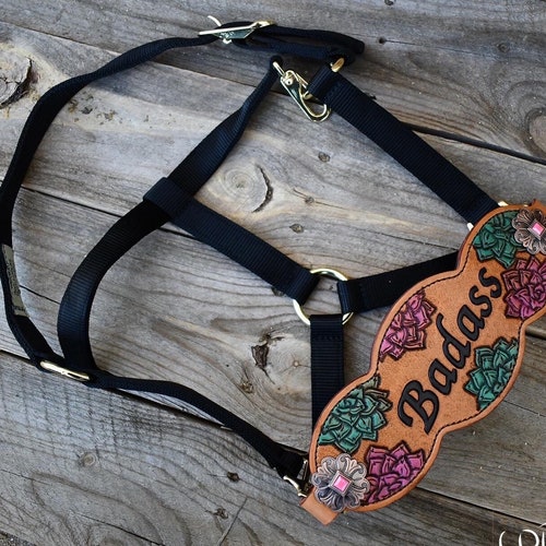 Badass Succulent Nylon Halter | Bronc Halter | deals Leather Tack | Western Horse Tack | Horse Gift