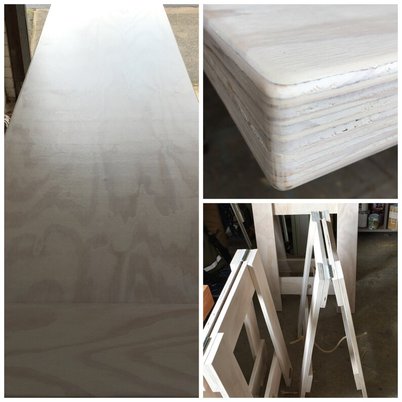 Whitewashed Plywood Table Etsy