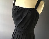 Vintage 1960s John Cavanagh couture cocktail dress and jacket, Audrey Hepburn style, 1960s, LBD, grecian drape dress, hip length jacket,