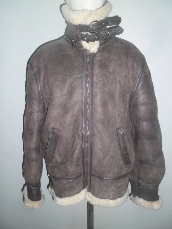 B 3 Aviation Co Air Force JKT Made in USA Brown Sheepskin and Sheep Wool Flying Jacket Excellent Vintage Used Condition Etsy New Zealand