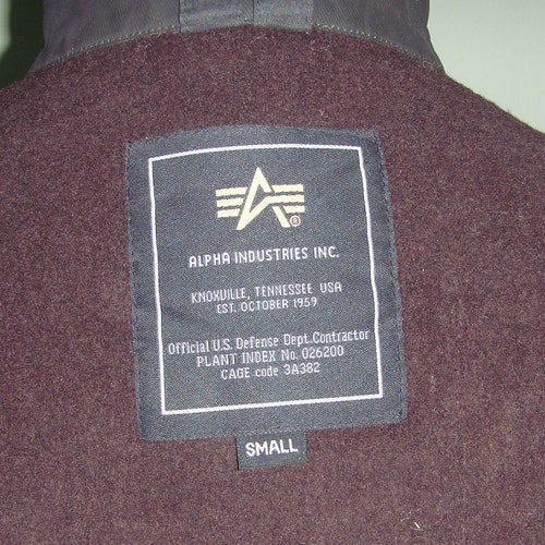 Scarce Alpha Industrie Inc Cotton Jacket , US Defense Dept Contractor , Dark Grey Color , made in USA , Size shops S , Incredible Condition